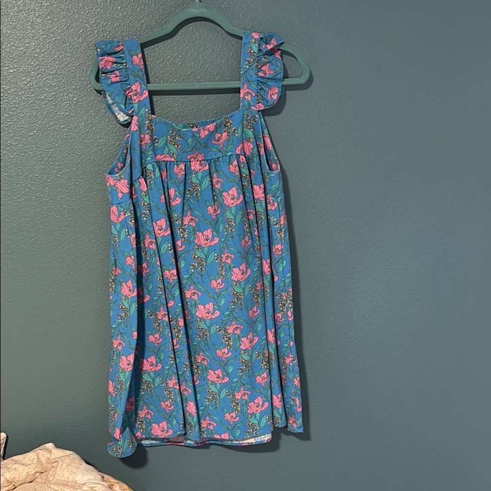 Blu Pepper Floral Midi Dress - Blue and Pink